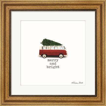 Framed Merry And Bright Christmas Print