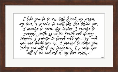 Framed My Vow to You Print
