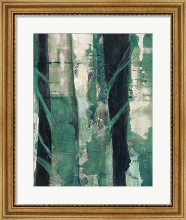 Framed Deep Woods II Emerald Crop Print
