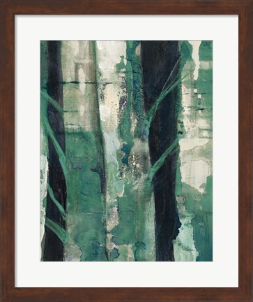 Framed Deep Woods II Emerald Crop Print