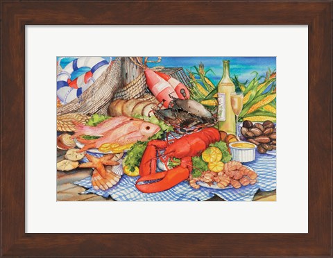 Framed Seafood Platter Print