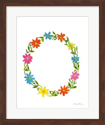 Framed Floral Alphabet Letter XV Print