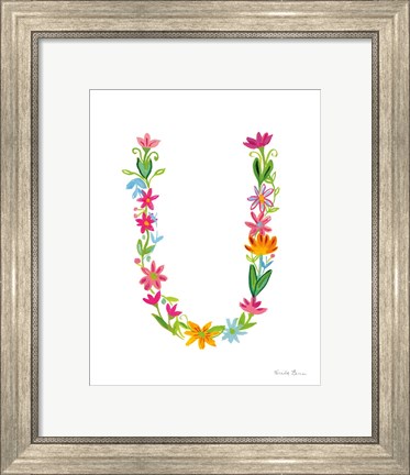 Framed Floral Alphabet Letter XXI Print