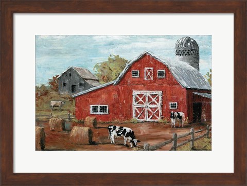 Framed Red Country Barn Print