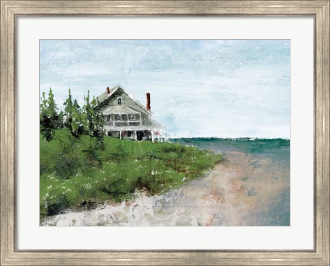 Framed Beach Cottage Life Print