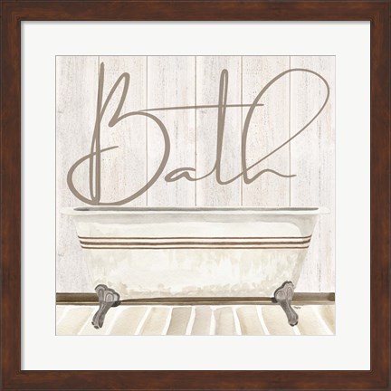 Framed Rustic Bath II Bath Print