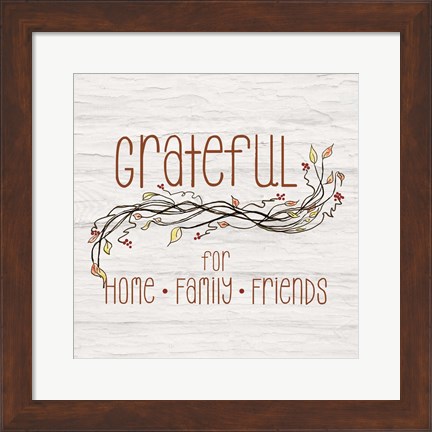 Framed Grateful for Home II Print