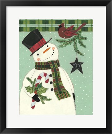 Framed Joy Snowman Print
