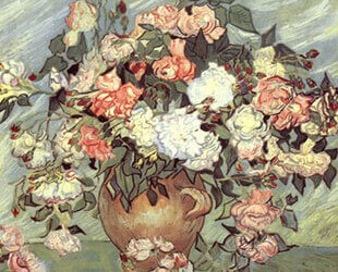 Pink and White Roses by Vincent Van Gogh