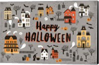 Spooky Village I Gray Fine Art Print