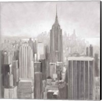 Manhattan in the Mist Gray Fine Art Print
