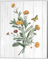 Botanical Bouquet on Wood IV Fine Art Print