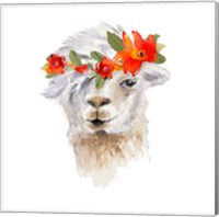 Floral Llama II Fine Art Print