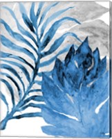 Blue Fern and Leaf I Fine Art Print