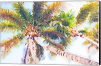 Sideway Watercolor Palms II Fine Art Print