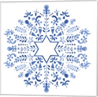 Indigo Hanukkah III Fine Art Print