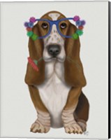 Basset Hound Flower Glasses Fine Art Print