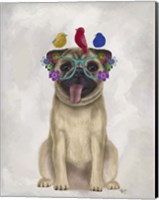 Pug and Flower Glasses Fine Art Print