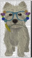 West Highland Terrier Flower Glasses Fine Art Print