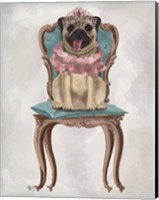 Pug Princess on Chair Fine Art Print