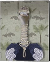 Ostrich and Pearls, Portrait Fine Art Print
