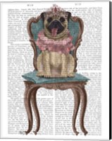 Pug Princess on Chair Fine Art Print