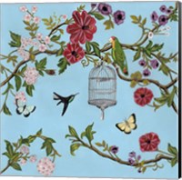 Bird Song Chinoiserie I Fine Art Print