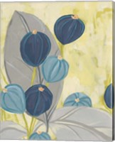 Navy & Citron Floral II Fine Art Print