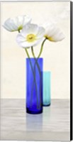 Poppies in crystal vases (Aqua II) Fine Art Print