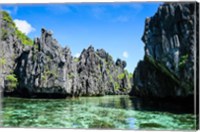 Crystal Clear Water In The Bacuit Archipelago, Philippines Fine Art Print