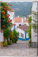 Portugal, Obidos Leira District Cobblestone Walkway Fine Art Print