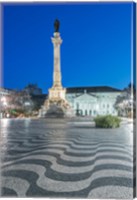 Portugal, Lisbon, Rossio Square At Dawn Fine Art Print