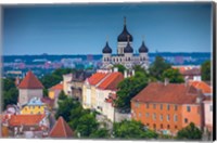 Estonia, Tallinn Alexander Nevsky Cathedral And City Overview Fine Art Print