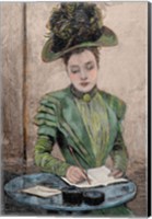 Lady Writing A Letter Fine Art Print