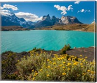 Chile, Patagonia, Torres Del Paine National Park The Horns Mountains And Lago Pehoe Fine Art Print