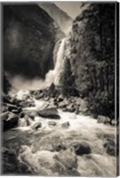 Lower Yosemite Falls, Yosemite National Park (BW) Fine Art Print