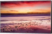 Sunset Over Ventura Pier From San Buenaventura State Beach Fine Art Print