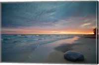 Solitary Boulder On A Beach Of Lake Superior, Michigan Fine Art Print