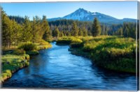 Mt Bachelor And The Deschutes River, Oregon Fine Art Print