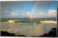Double Rainbow Over Depoe Bay, Oregon Fine Art Print