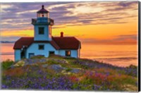 Patos Lighthouse At Sunset, Washington State Fine Art Print