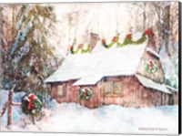 Snowy Christmas Cabin Fine Art Print