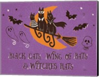 Spooktacular I Black Cats Purple Fine Art Print
