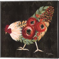 Botanical Rooster Fine Art Print