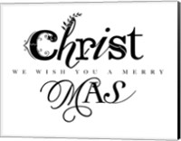 Black and White Merry Christmas Fine Art Print