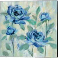 Brushy Blue Flowers I Fine Art Print