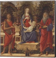 Enthroned Madonna with Child and Saints Fine Art Print