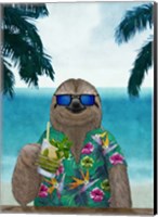 Sloth on Summer Holidays Fine Art Print