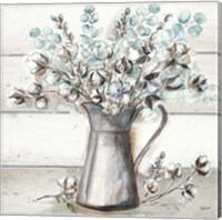 Farmhouse Cotton Tin Pitcher Fine Art Print