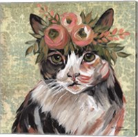 Cat with Floral Crown Fine Art Print